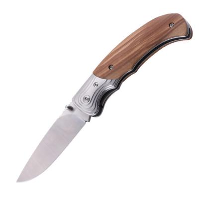 China 7Cr13Mov Blade Open Slide Stainless Steel Olive Wood Handle China Custom Multitool For Outdoor Camping Tactical Folding Pocket Knife for sale