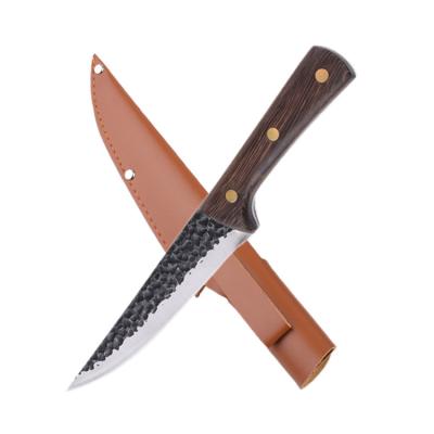 China Wholesale Custom Non-variable Logo Stainless Steel Blade Fixed Knife Tactical Boning Butcher Professional Butcher Handmade Forged Full Tang for sale