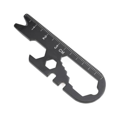 China 6 In 1 Molle Survival Toss Keychains EDC Multi Tool Portable Outdoor Premium Carabiner String Knife Black EDC Tool for sale