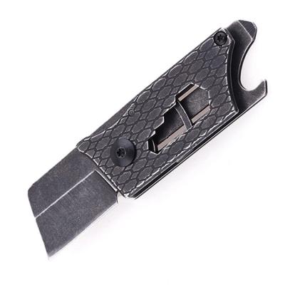 China Mini Folding Camping Pocket Cute Slide Open Multifunctional Multi Tool With Black Coating Knife Box Cutter Folding Box Cutter Utility Knife for sale