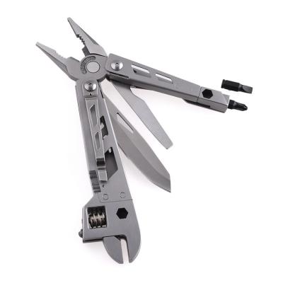 China 9 in 1 OEM Multitool Portable Universal Folding Silver Pliers Pocket Multi Opener Wrench Mini Knife Screwdriver Set Bottle for sale