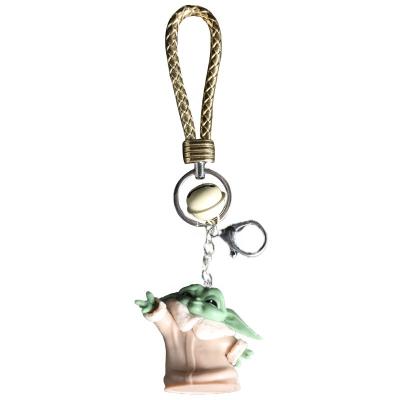 China Wholesale Popular Baby Yoda Holder Toy Chain Link Mandalorian Toy Mandalorian Cartoon Yoda Keychain PVC Pendant Key Chains for sale