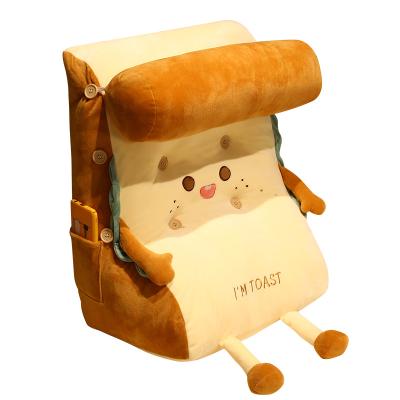 China Hot Sale 40CM Plush Simulation Face Expression Christmas Cushions Rest Soft Toast Plush Stuffed Sleep Plush Pillow for sale