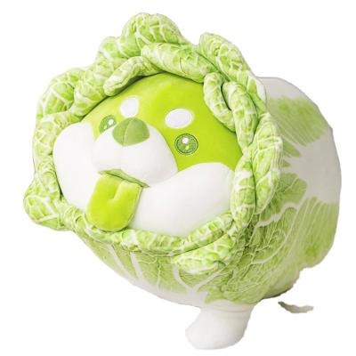 China Hot Selling Soft Plush Long Neck Pillow 55cm Backrest Green Vegetable Plush Toys for sale