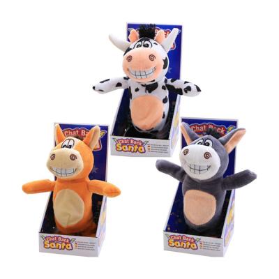 China Small Donkey Riding Cow Eco-friendly Material Plush Electric Doll Singing Talking Walking Funny Animals Toys for sale