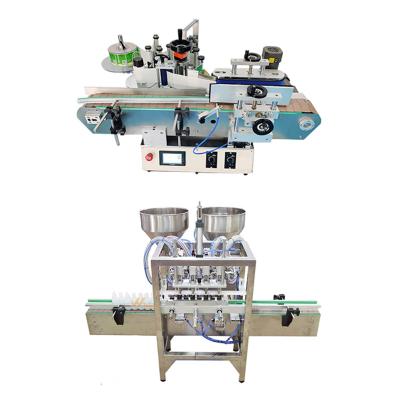 China Small Automatic Round Bottle Desktop Liquid Drink Water Sauce Food Oil Filling Labeling Machine for sale