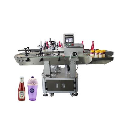 China Precise product positioning automatic front and back labeling machine for food bottle for sale