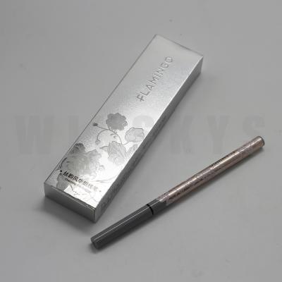 China Recyclable luxury silver cosmetic packaging logo eyeliner beauty custom embossed paper gift box with interior for sale