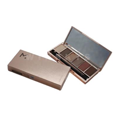 China Recyclable Custom Eyeshadow Box Kit Set Bot Shine Luxury Golden Gift Cosmetic Product Packaging Paper Box With Embossed Logo for sale