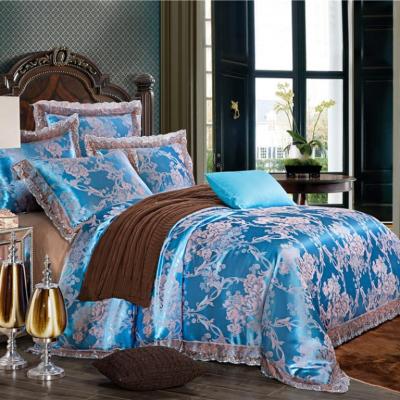 China Anti-static lace bedspread set, household textiles, luxury cotton and jacquard bedroom viscous bedding, down comforter cover, sheet for sale