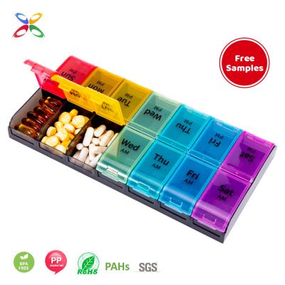 China OEM Eco-Friendly Weekly Pill Organizer Eco-Friendly Organizer Pill Box Pill Box Medicine Tablet Dispenser 7 Day Large for sale