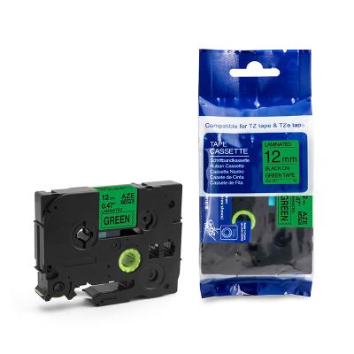 China Compatible xiwing black COMPATIBLE on 12mm green label cassette tape recorder for brother tze731 for sale