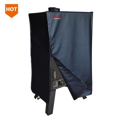 China Dustproof Heavy Duty Vinyl 500D*300D Polyester Scratching Durable BBQ Barbecue Grill Cover Smoker Cover for sale