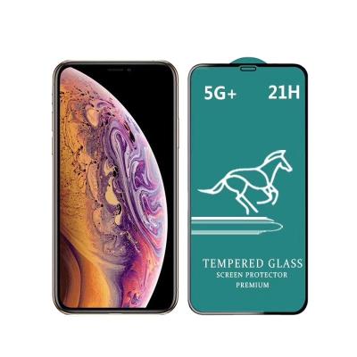 China New 5G+ 21H Full Fast Glue Full Cover Horse Tempered Glass Mobile Phone Screen Protector For Iphone 12 pro max for sale