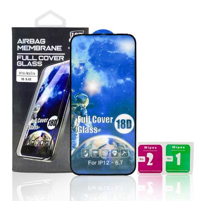 China 2021 Mobile Phone For Iphone Newest Hot Sale 18D Anti Explosion Airbag Tempered Glass Screen Protector For iphone 12 pro 6.1 for sale