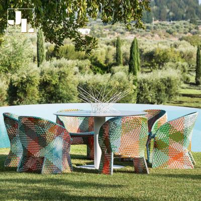 China Outdoor Aluminum Frame Woven Rattan Assembled Simple Garden Leisure Chair Furniture Villa Patio Sofa Chair Set for sale