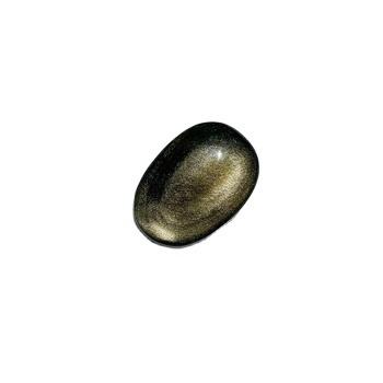 China Europe Natural Gold Sheen Obsidian Palm Stone Black Obsidian Gemstone Heart Obsidian Carvings Crystal Pocket Stone Root Chakra Healing for sale