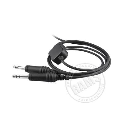 China Dual Microphone Raytalk CB-14 Replacement Cable Plug GA Aviation Headset Cord for sale