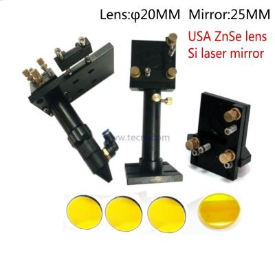 China high quality CO2 laser head & Reflective Mirror Si 25mm & Focus Focal Lens 20mm Integrative Mount for laser machine for sale