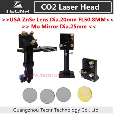 China high quality CO2 laser head & Reflective Mirror Mo 25mm & Focus Focal Lens 20mm Integrative Mount for laser machine for sale