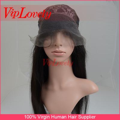 China Top Quality Brazilian Virgin Hair Real Hair Straight Hairfrontal Lace Wig for sale