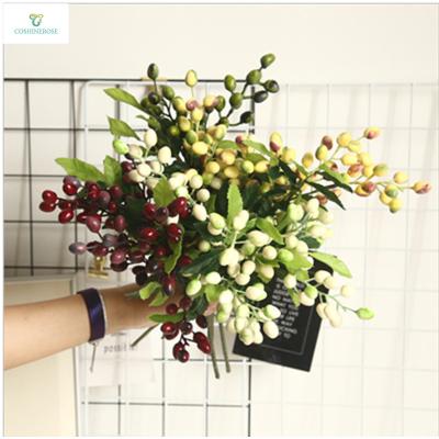 China Fashional Christmas Berries Plastic Fruit Branches Custom Artificial Flower Olive Branches for sale