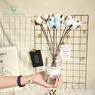 China 2021 hot sale cotton fashion colorful simulation flower simulation real natural dry bouquet for home wedding decor for sale