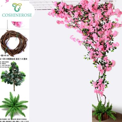 China Widely Used Artificial Cherry Blossom Tree Wedding Flower Vine Decoration for sale