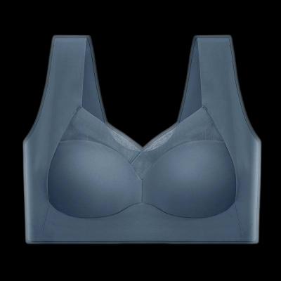 China Seamless Wholesale seamless one-piece fixed cup underwear women's ice silk pull together without underwire vest for sale