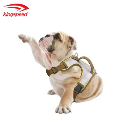 China Custom Lightweight Soft Durable Adjustable Leather Dog Harness Padded Pet Harness Eco Friendly Training Dog Harness for sale