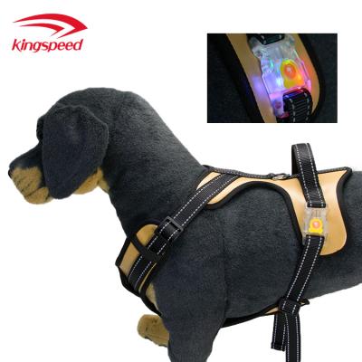 China PU DETACHED Leather Pet Training Harness Led Dog Harness Vest Safer Genuine Service Dog Factory Custom Leather Dog Harness Wide Range for sale