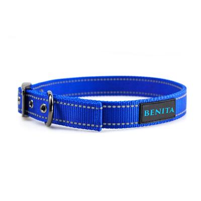 China Personalized Custom Adjustable Rubber Seal Logo With Reflective Brand Nylon Ribbon Collar for sale