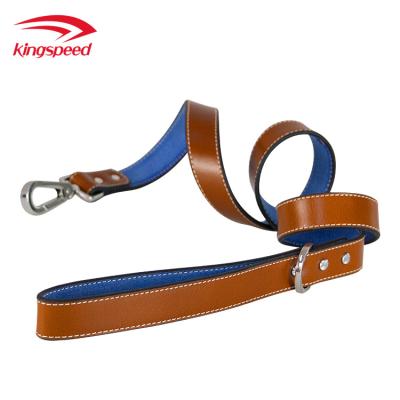 China Durable Leather Dog Leash Walk And Train Dog Outside Running Custom Dog Leash Padded Handle for sale