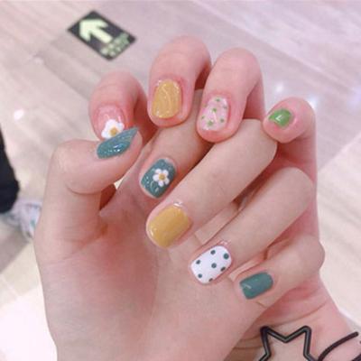 China French Luxury Designer Press-On Nails Art Handmade Acrylic Powder False Nails Artificial Rhinestone Decoration Nails NTB014 for sale