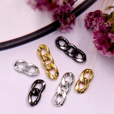 China Finger Nail Art/Craft Decoration 10-14mm Retro Style Gun-Black Bold Chain Nails 3D Faux Stone Metal Gold Silver Nail Art Polish Sticker Chain Rhinestone for sale