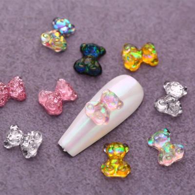 China Art Accessories Beauty DIY Resin Kawaii Bear 3D Rhinestone Bear DIY Decoration Rhinestone Cute Rhinestone Aurora Little Bear Nail Nail Art for sale