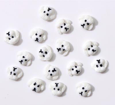 China Nail Art Beauty DIY White Gold Dog Shape Nail Art Resin Rhinestone Nail Supplier 1 Bag Dog Flat-back Charms Rhinestone Nail for sale