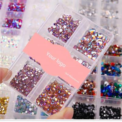 China Nail Box AB Crystal Nail Rhinestone DIY Art Beauty DIY 3D Nail Art Decoration Rhinestone Flat Bottom Clear Rhinestone DIY 1 for sale