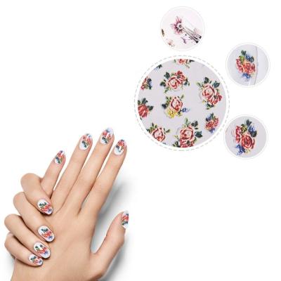 China Finger Nail Art Beauty 1 Finger Nail Sticker Decal NS039 Custom Wholesale Nail Art Tattoo Decals 5D Nail Art Floral Flower Sticker Embossed Nail Decal Per Sheet for sale