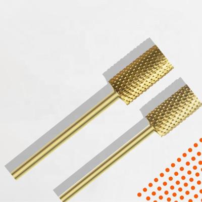 China Professional Nail Art Gold Silver Tungsten Steel Drill Machine Bit NDB001 Flat Head Nails Art Tungsten Steel Drill Bit Fine Coarse Medium Grits for sale