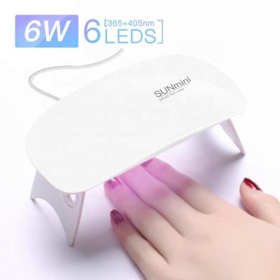 China Professional Fast Curing Nail Art Equipment Curing Lamp NL001 LED Gel Nail Art Dryer 6W LED Portable UV Gel Nail Polish Lamp Manicure Tool for sale