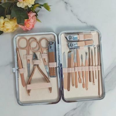 China Manicure Kit Tool Kit Nail Art Cuticle Clippers Nipper Scissors Cleaner Grooming Case Stainless Steel 4/8/10 in 1 Pedicure Tools for sale