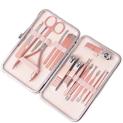 China Portable 1 Set Manicure Pedicure Stainless Steel Tools Scissors Set Rose Gold Nail Art Clipper Scissors Set NTSS002 for sale