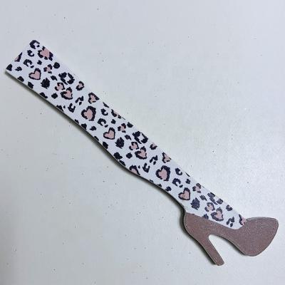 China Nail Polish Tools Cute High Heel Shape Nail Art Polishing File 100/180 Flat-Cut Customized Bulk Nail File NPF018 for sale