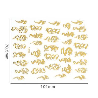 China Nail Art Beauty DIY Wholesale Customized Summer Gold Dragon Nail Art Sticker for sale