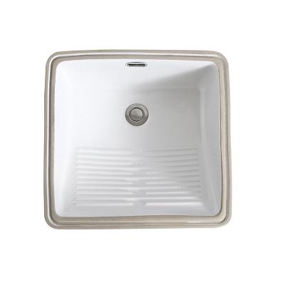 China Wholesale Price Modern Ceramic Semi Counter Edge Sink Slim Wash Basin for sale