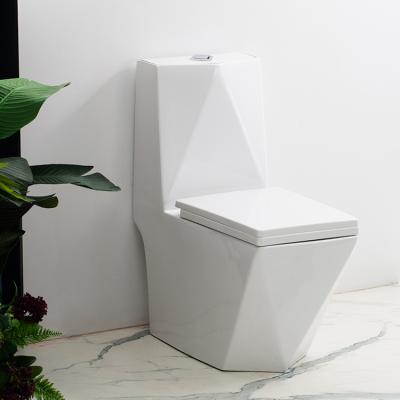 China Diamond Shape One Piece Sanitary Washdown Automatic Ware White Toilet Bowl For Middle East for sale