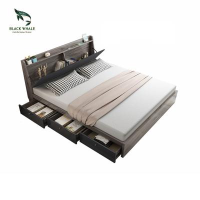 China Large Bedroom Furniture Bedroom Bed With Storage Bed Modern Furniture Wooden Beds for sale