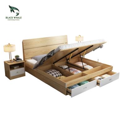 China (Size) Bett Luxury Storage Antique Smart Bed Queen King Size Double Wood Adjustable Beds for sale