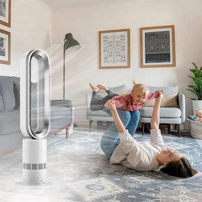 China Hotel Living Room Aircooler Remote Control Electric Bladeless Fan and Heater With Focus for sale